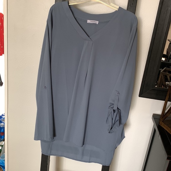 Slate Blue Blouse, Size XXL - Picture 2 of 4